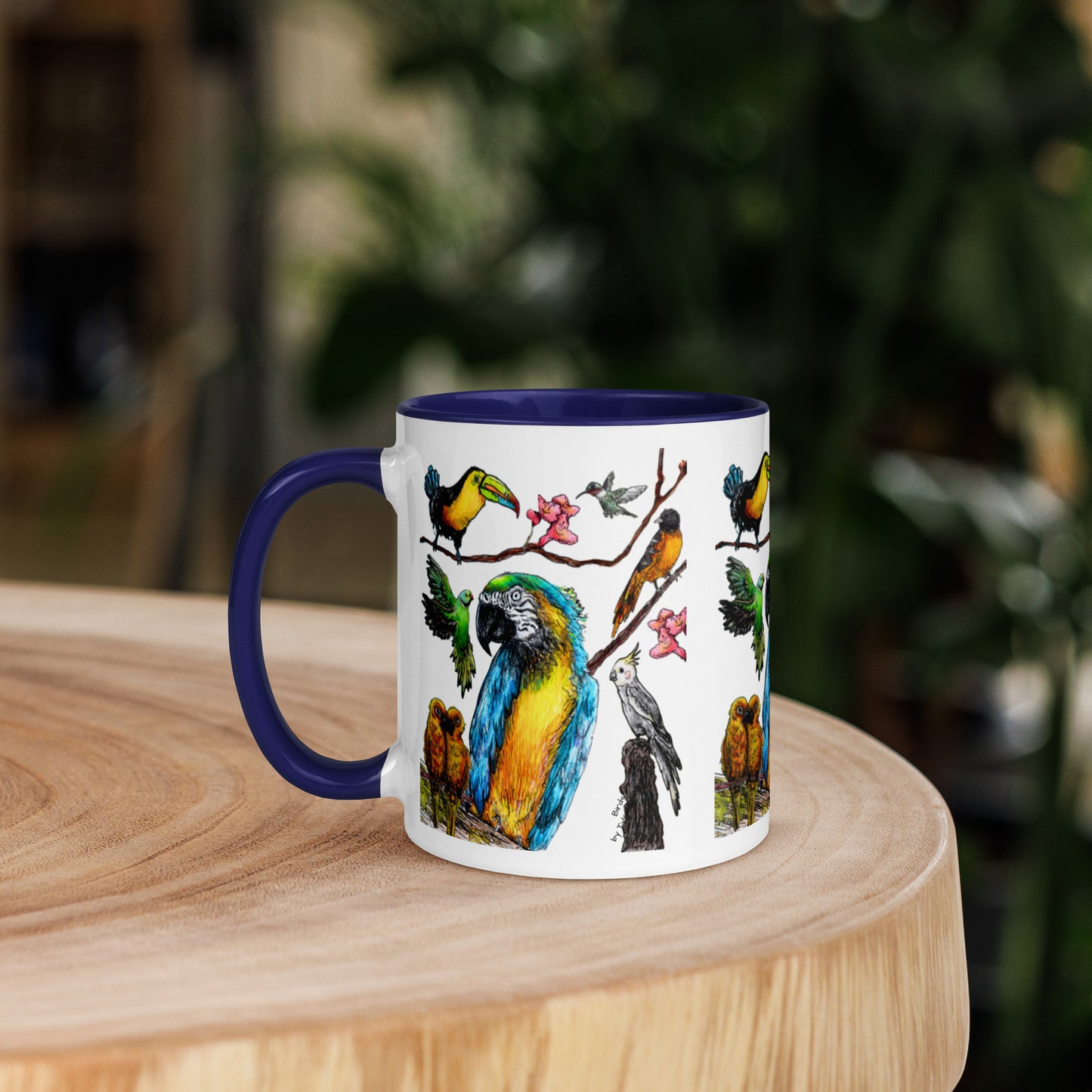 Birds Mug with Color Inside