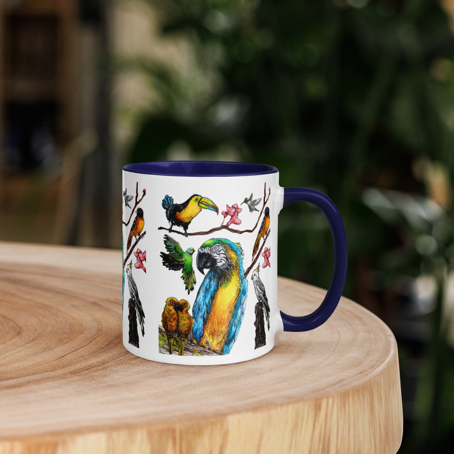 Birds Mug with Color Inside