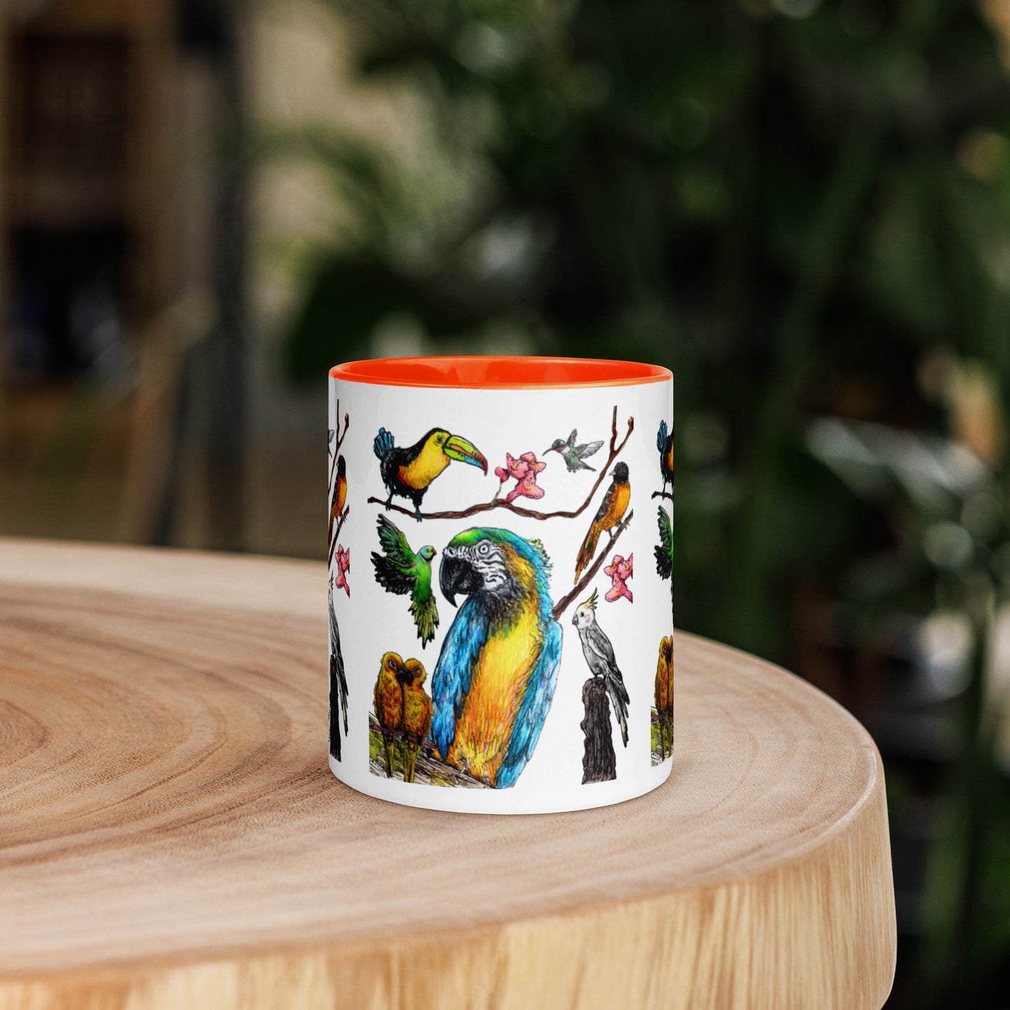 Birds Mug with Color Inside