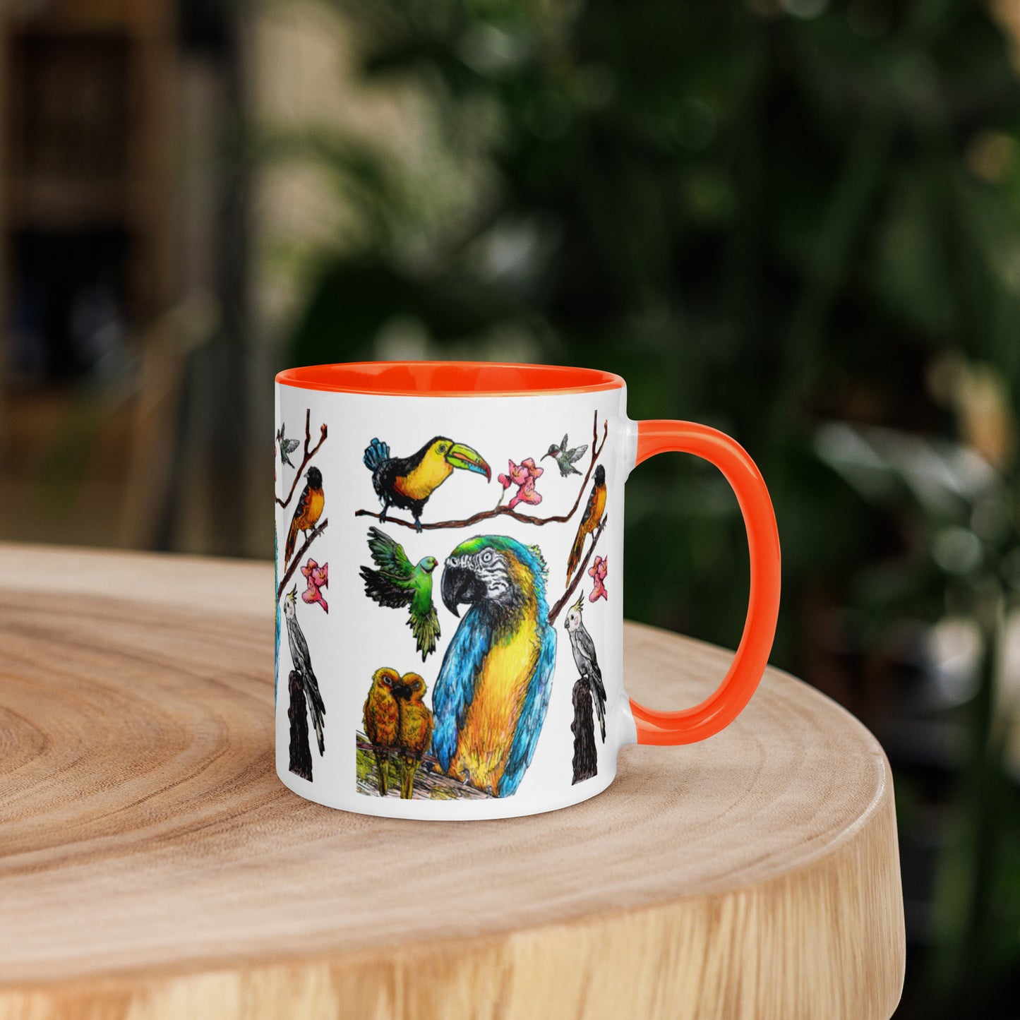 Birds Mug with Color Inside