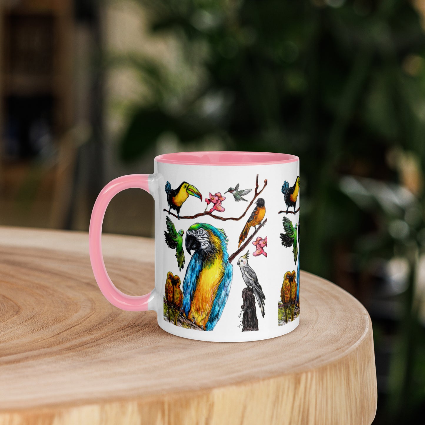 Birds Mug with Color Inside