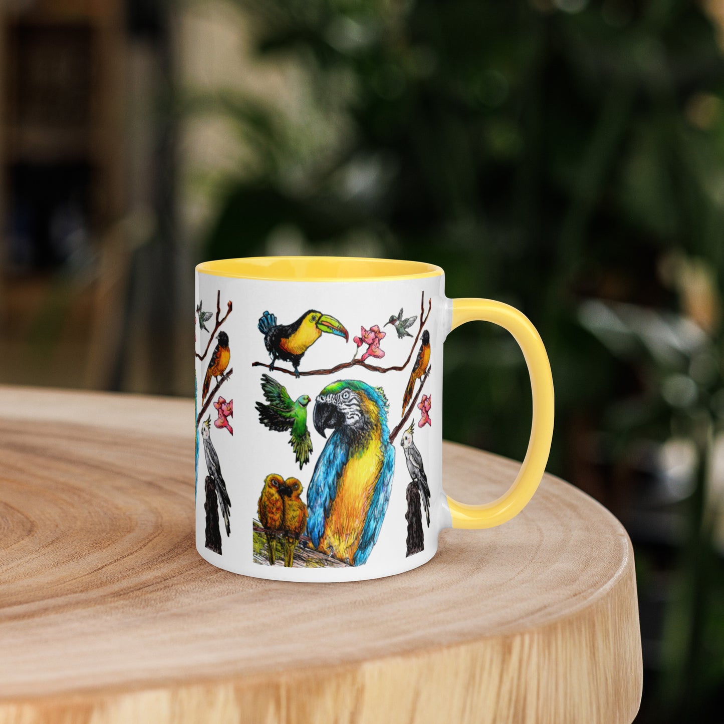 Birds Mug with Color Inside