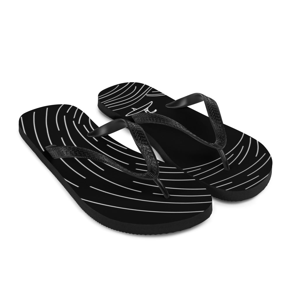 "Wave Rider" Black Flip-Flops