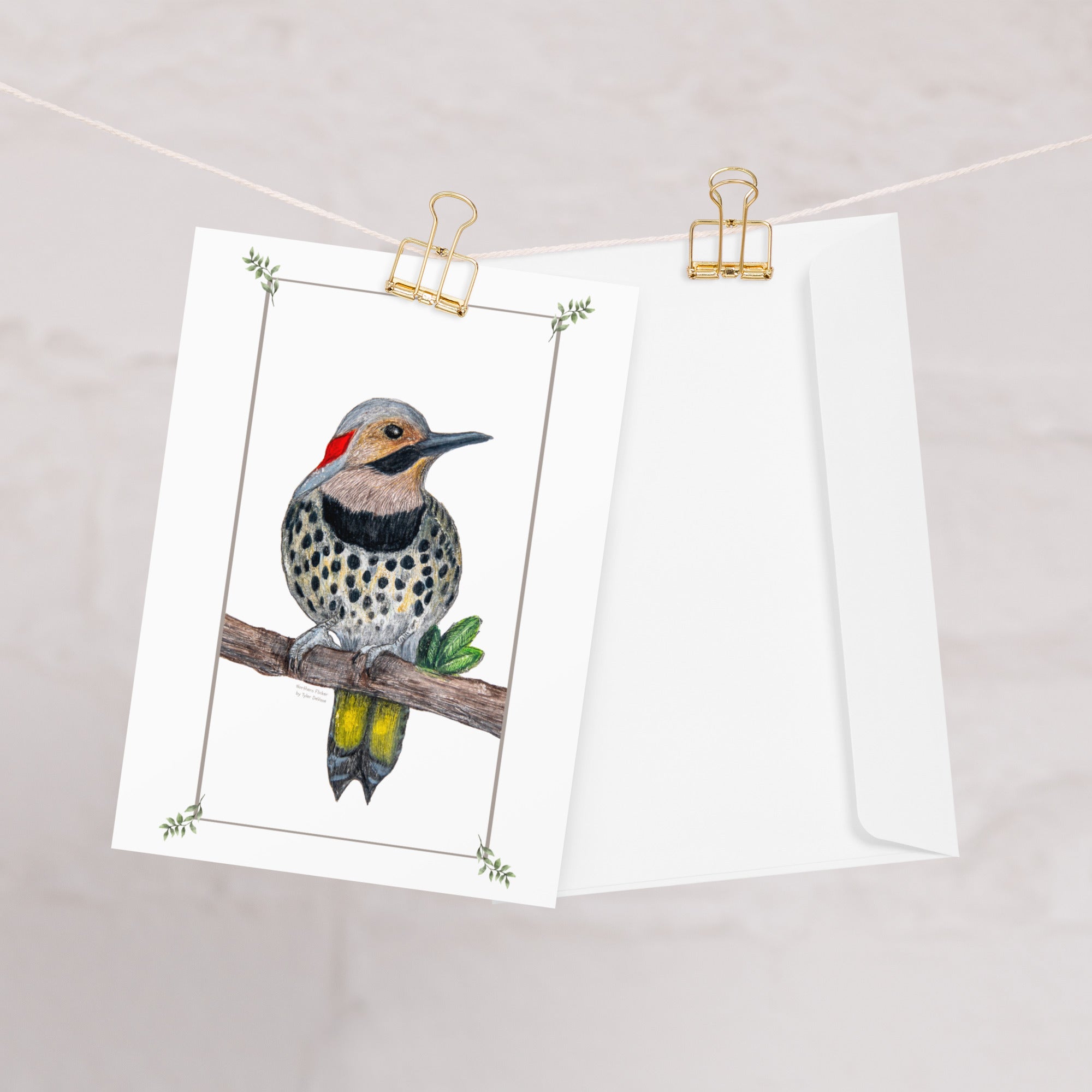 Northern Flicker by Tyler DeVane Greeting card – Tyler's Creations